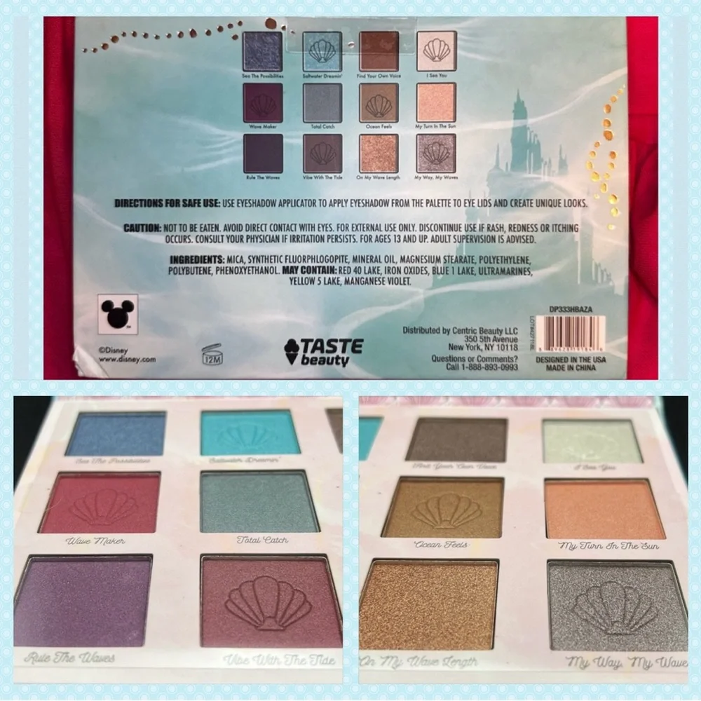 Disney The Little Mermaid Eyeshadow Palette - Shimmers & Mattes - Ariel - Picture 3 of 7